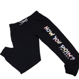 FRIENDS Television Series Black Mid Rise Elastic Drawstring Ankle Jogger Pant